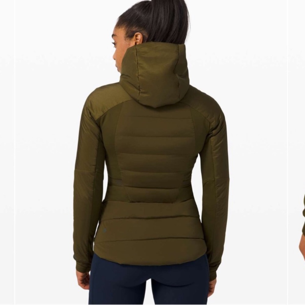 Lululemon Down For It All Jacket Size 6. Moss Green. Slim Fit, Hip Length - Picture 3 of 8